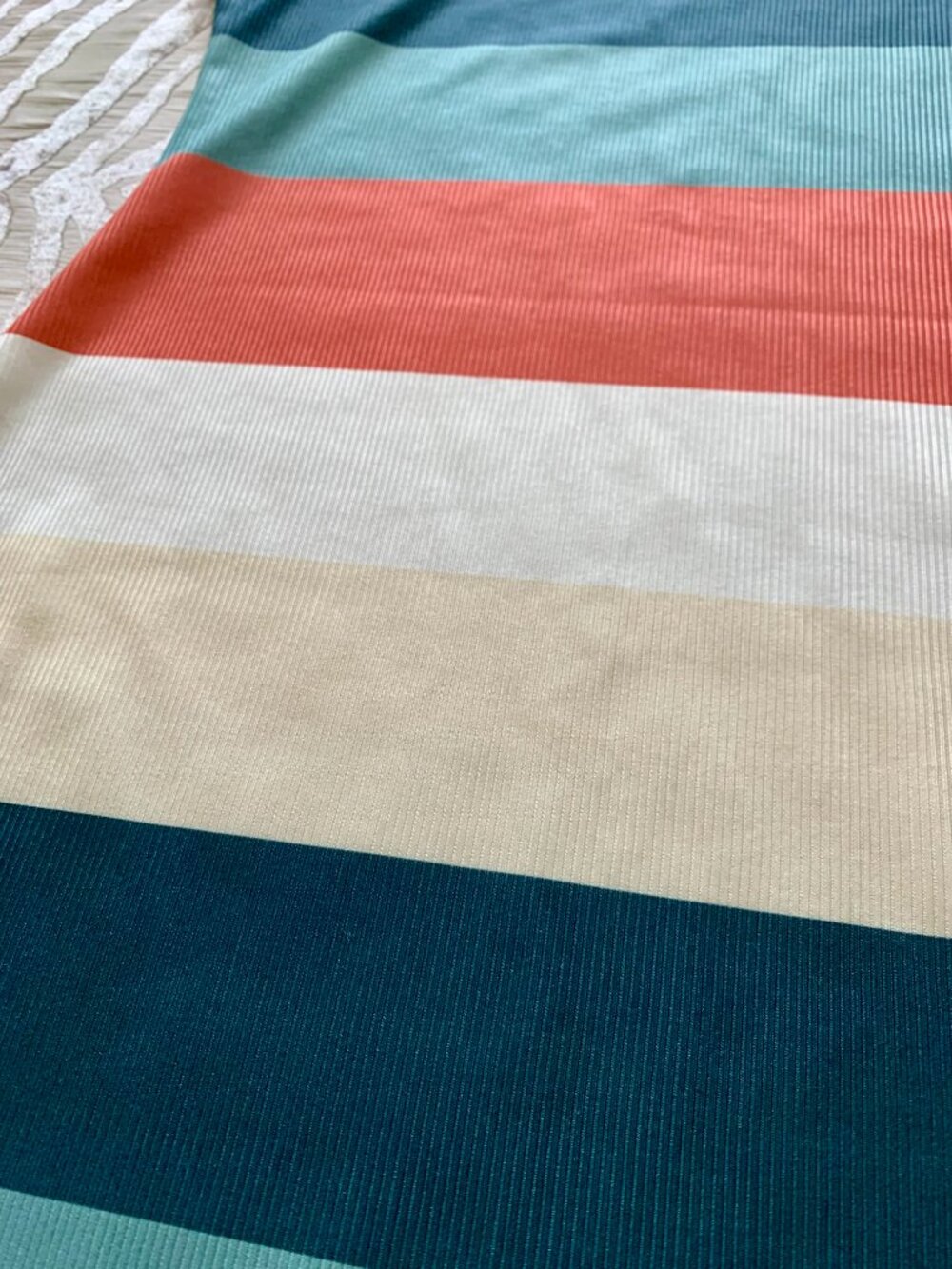 Earthy Tone Retro Striped Ribbed Bodycon Sleeveless Tank Style Mini Dress - Picture 4 of 6